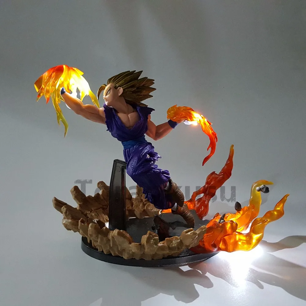 Dragon Ball Z Сон Гохан Супер Saiyan костюме Fire Fist светодиодный светильник и Super Goku ПВХ