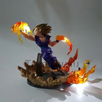 

Dragon Ball Z Son Gohan Super Saiyan Fire Fist Led Light Dragon Ball Super Goku PVC Action Figures Anime Model Toys DIY Set