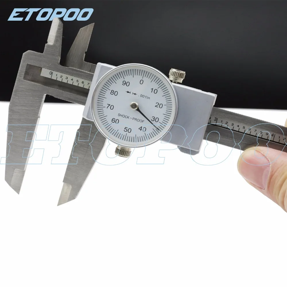 Description Picture 6 of item150mm 0.02mm Shock proof Dial Caliper 0-150mm 6inch 0.001" Dial Vernier Caliper micrometer thickness gauge