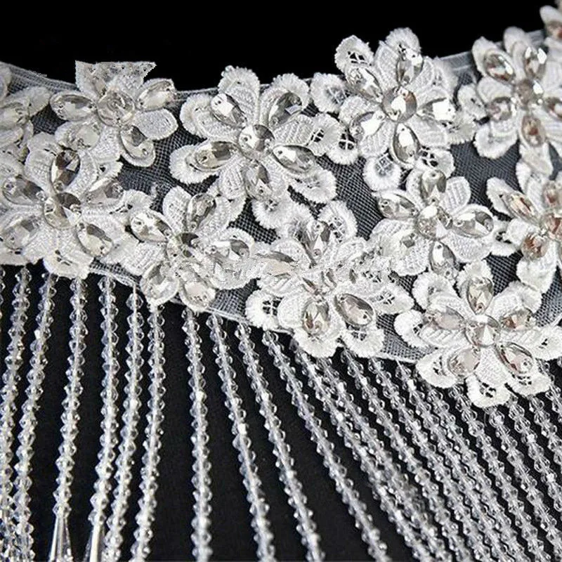 White Beading Crystals Bolero Appliques Wedding Wrap Wedding Bolero Accessories Evening Dress Shawl