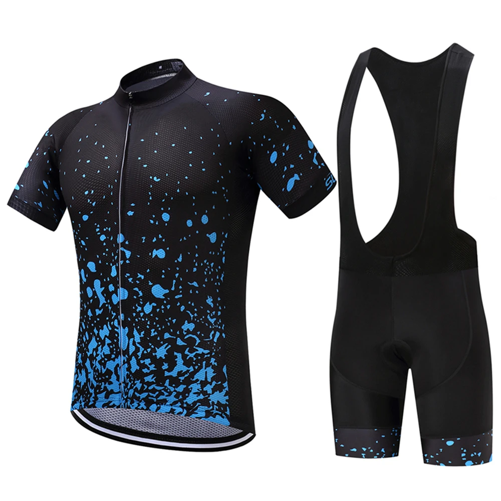 

Cycling Clothes Man Summer 2018 Mtb Cycling Jersey Set Short Sleeve Bib Cycling Kit 9D GEL Pad Quick Dry Plus Size XS- 5XL