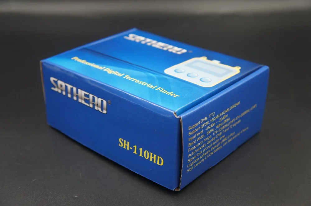 Sathero SH-110HD DVB-T DVB-T2 Карманный Sat ЖК-дисплей искателя экран наземный искатель QPSK измеритель сигнала Цифровой мультиметр искатель ТВ