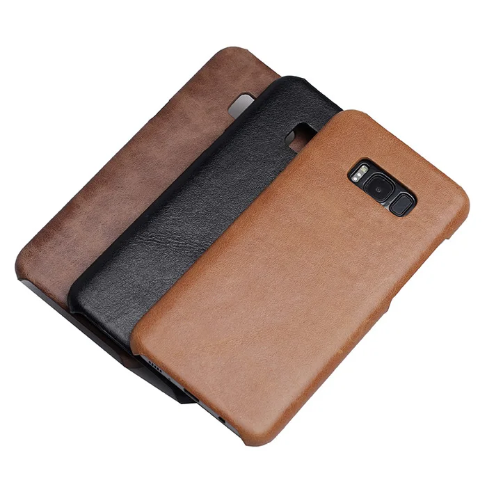 

IniZeal Brand High Quality Real Genuine Leather Back Case For Samsung Galaxy S8 couple phone cases For Samsung Galaxy S8 Plus