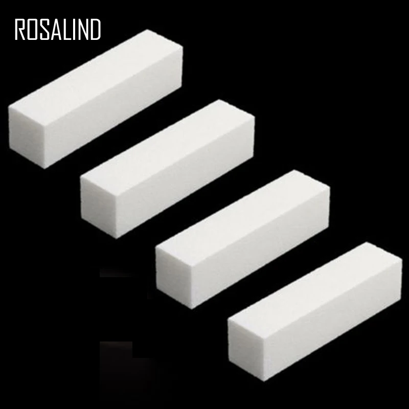 ROSALIND 4 шт./лот инструменты для ногтей буферная пилка блок все для маникюра Полировка шлифовальный лак белый профессиональный дизайн ногтей limas пилка для ногтей