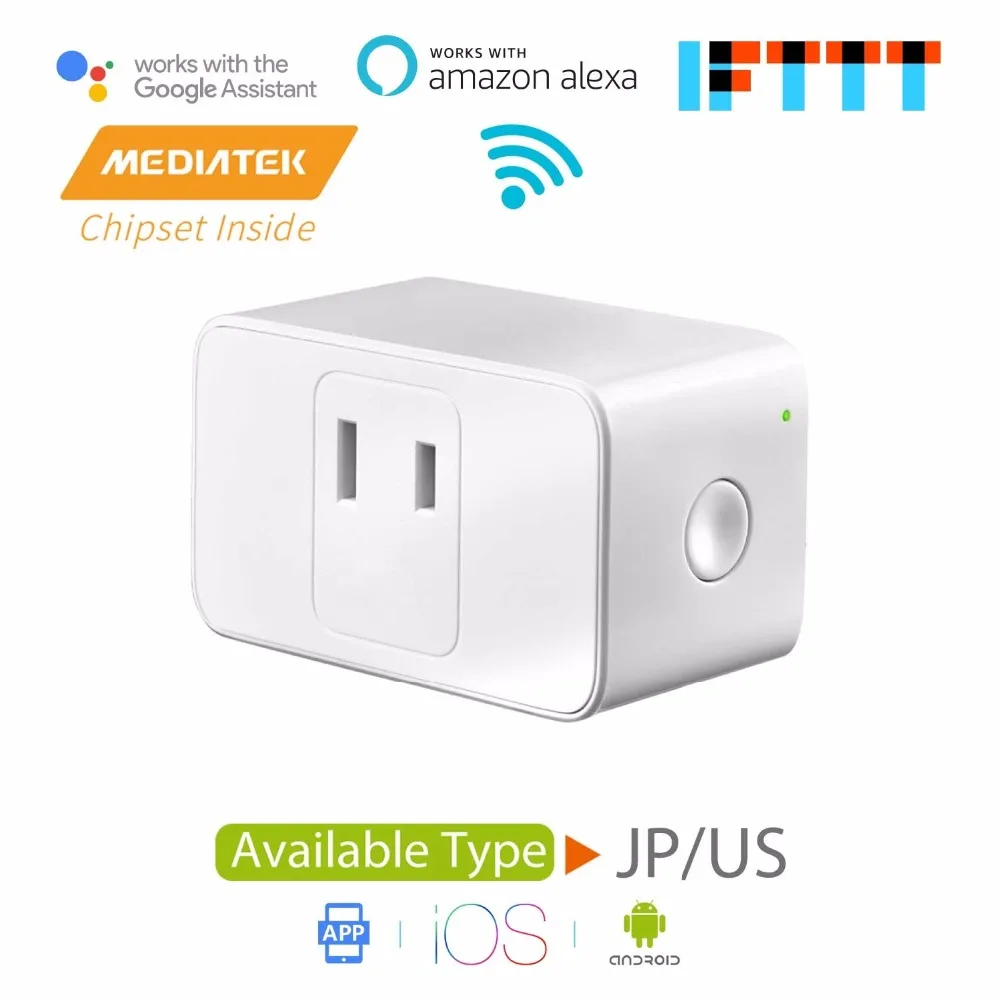 Smart WiFi Plug Mini, Amazon Alexa& Google Assistant& IFTTT поддерживается, приложение дистанционного управления, Мини Размер Meross MSS110