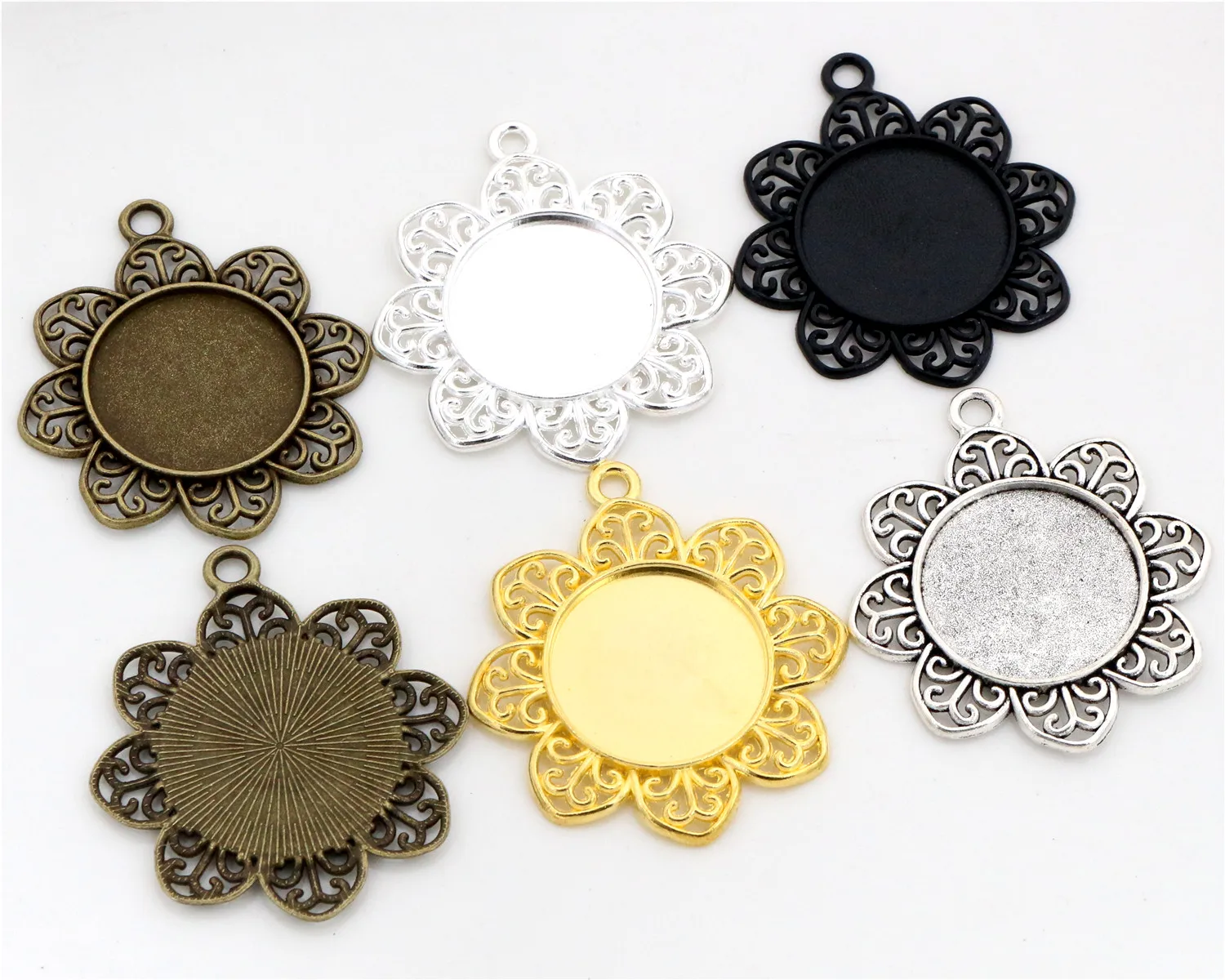 

New Fashiion 3pcs 25mm Inner Size 5 Colors Cabochon Base Setting Charms Pendant
