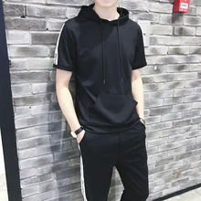 Бренд весна лето мужской повседневный костюм с капюшоном толстовка с капюшоном Азиатский Размер M-5XL