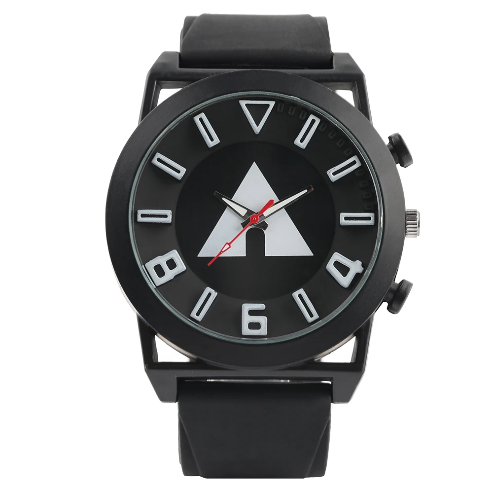 

New 2018 Triangle Shape Pattern Male Quartz Wrist Watch Black Silicone Strap Sports Aviator Military Watch Personality Cool Gift