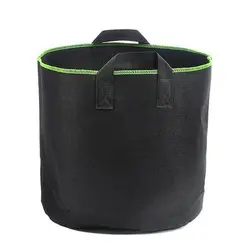 1 шт садовые мешки для выращивания аэрации черная ткань горшки с ручками Цветочные плантаторы сумки-черный + зеленый