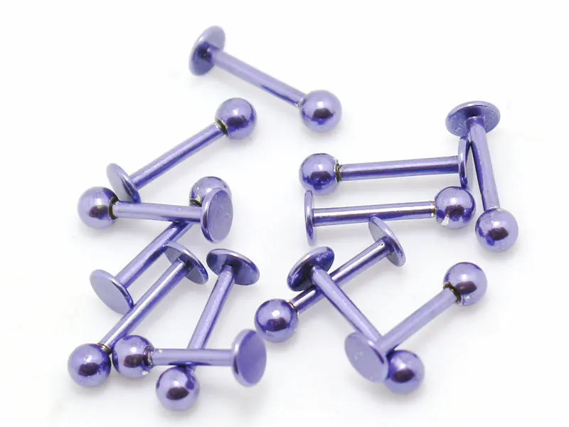 Buy labret body piercing jewelry lip ring purple color