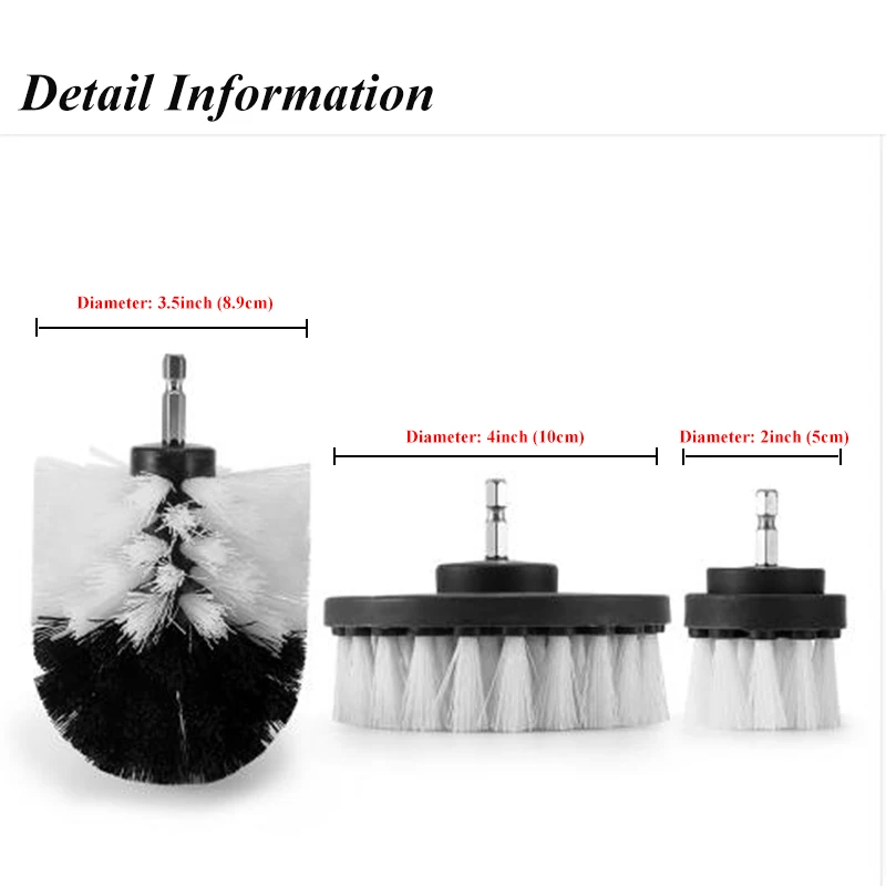 3 pcs/set Power Scrubber Brush Drill Brush Clean for Bathroom Surface Tub Shower Tile Grout Cordless Power Scrub Cleaning White 3 pcs/set Power Scrubber Brush Drill Brush Clean for Bathroom Surface Tub Shower Tile Grout Cordless Power Scrub Cleaning White