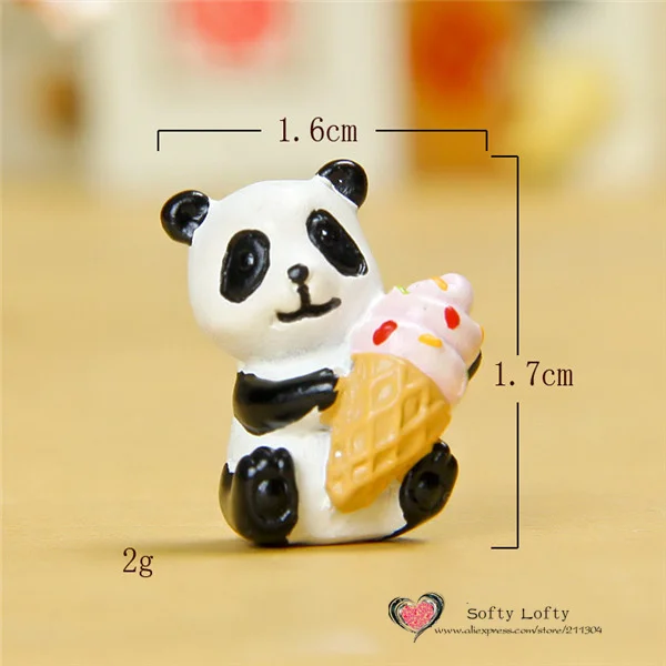 Cute Panda Mini figures pvc toys 6pcs - Ice cream