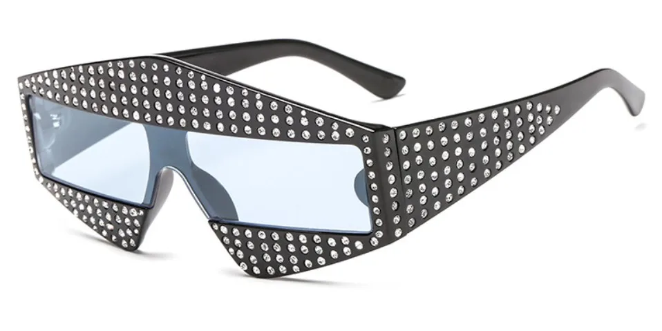 CCSPACE Подиумные шоу квадратные G Солнцезащитные очки 400 шт блестящие стразы оправа для мужчин и женщин Брендовые очки Дизайнерские Модные оттенки 45495