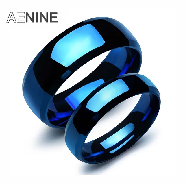 AENINE Lovers '316L In Acciaio Inox di Colore Blu Gioielli Anello di Coppia Per AENINE Lovers '316L In Acciaio Inox di Colore Blu Gioielli Anello di Coppia Per