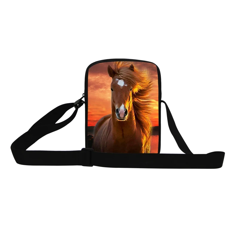 

Dispalang hot brown horse mini messenger bags for teenager boys 3D printing small travel crossbody bag for men flap kids satchel