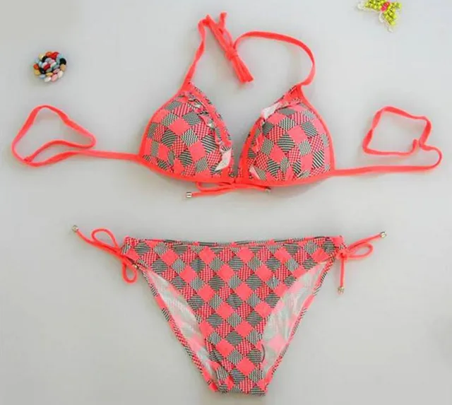 hot sale ! Bikinis Set , Plaid bikini strip women swimsuit bikini