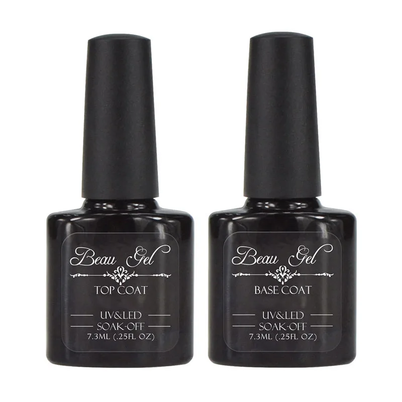 Beau Gel 7.3 ml UV Top Coat and Base Coat Reinforcement UV Gel Polish
