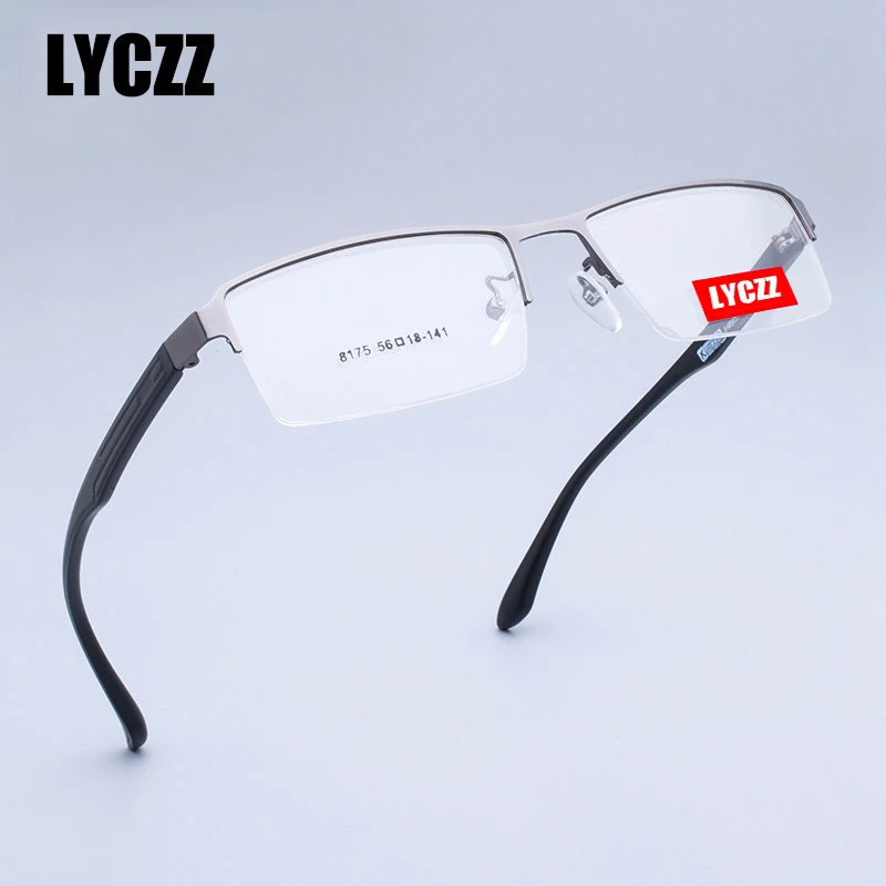 

LYCZZ Classic Metal Half Rim Frame Unisex Nearsighed Prescription Glasses Frame Clear Lens Optical Frame Spectacle opticos Tag