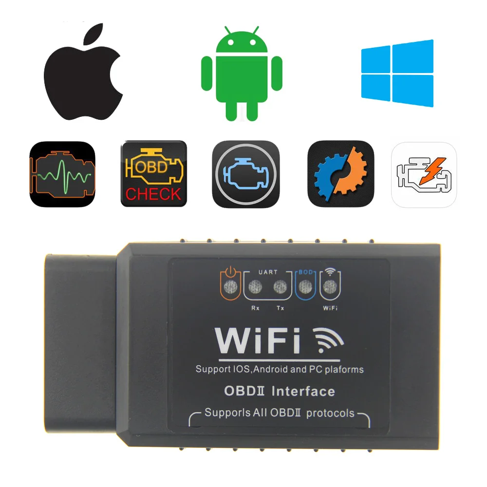 

PIC18F25K80 ELM327 WIFI V1.5 OBD2 Auto Code Reader WI-FI ELM 327 For iPhone iOS Android OBDII Car Diagnostic Automotive Scanner