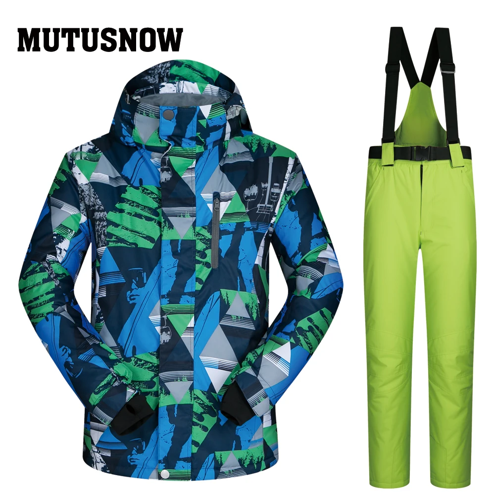 جديد بدلة تزلج الرجال الماركات يندبروف للماء رشاقته الملابس و السراويل معطف و السراويل ارتداء الرجال تزلج الشتاء على الجليد السترات