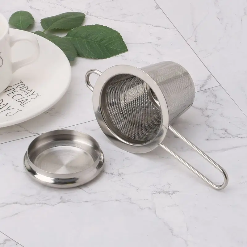 Сетчатый ситечко для заварки чая с крышкой чашки кухонные принадлежности