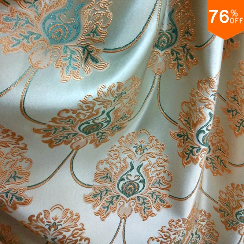 

280 cm wide Baroque Euro style Thick drape Embroid fabric wholesale wall cover drapery clothing for sewing curtains