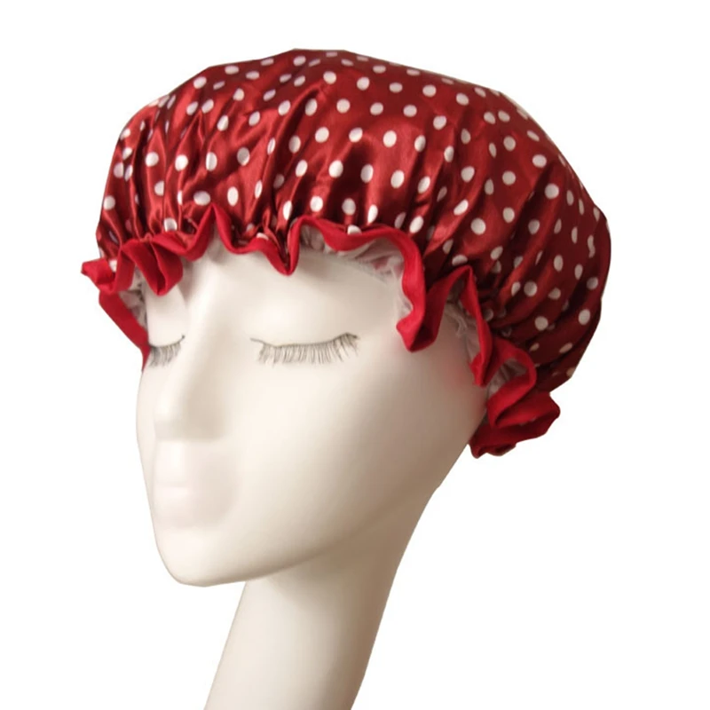 Lovely Thick Women Shower Caps Colorful Double Layer Bath Shower Hair