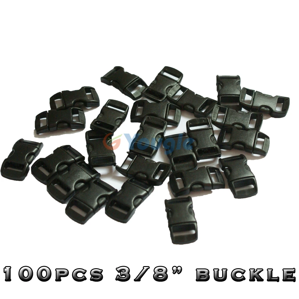 

100 pcs 3/8" Contoured Curved Side Release Plastic Buckle for Paracord Bracelet FREE SHIPPING