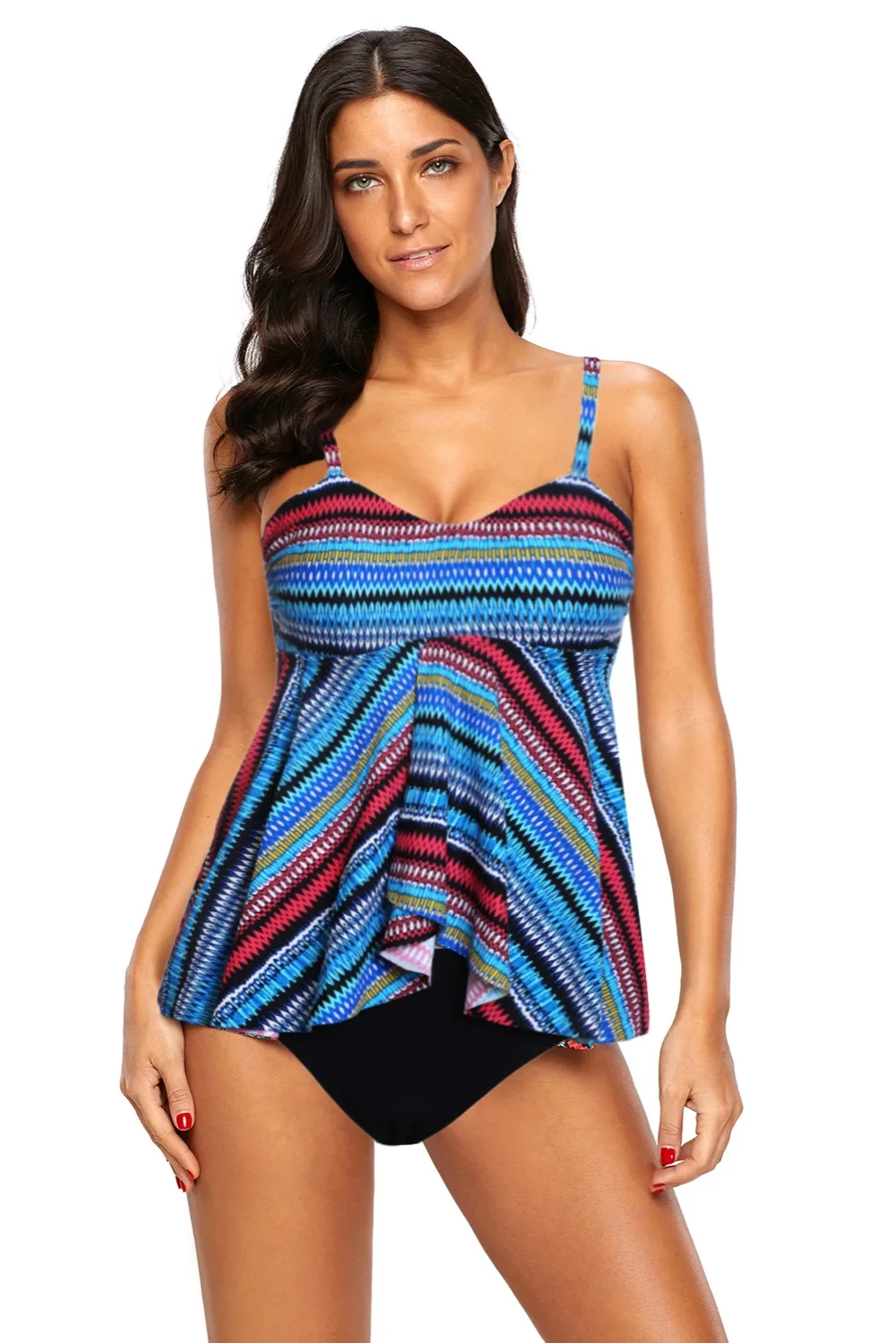 Flyaway Tankini Top & High Waist Bottoms tankini swimsuits women 3X