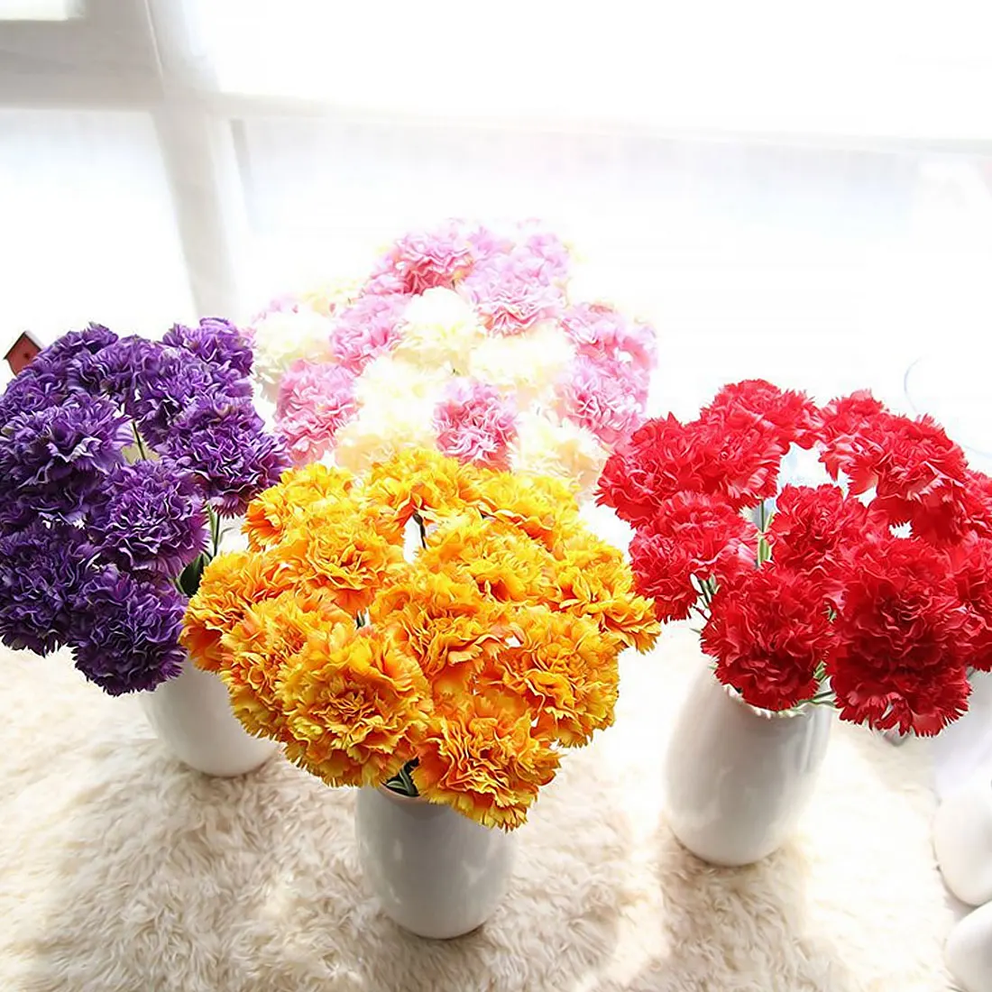 Flores Artificiales Para Decoracion Hogar 1 шт. DIY свежие искусственные цветы гвоздики шелковые