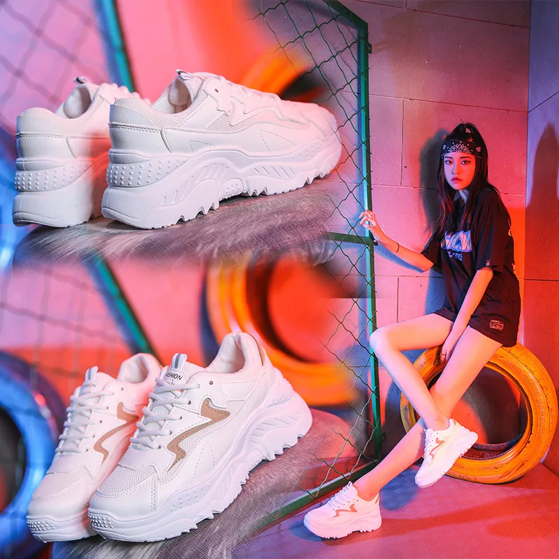 

LZJ Women Comfortable Sneaker Shoes Pink Chunky Sneakers Platform Wedge Wedges Shoes for Women Zapatos De Mujer Casual Shoes