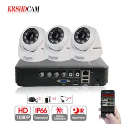 3CH комплект AHD 4CH 1080N DVR безопасности системы 20 м ИК 3 шт. 1080 P CCTV камера дома внутреннее ночное видение дома товары теле и видеонаблюдения