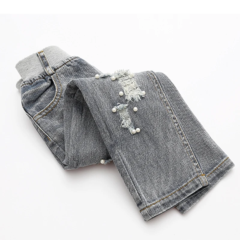

Pants Kids Trousers 2018 Fashion HoleI Pear Lnfant Girls Jeans Children Denim Pants Baby Ripped Jean Pants Toddler Clothing 9658