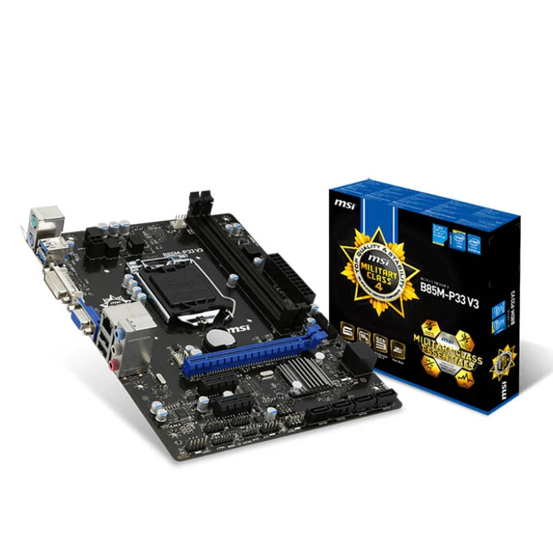 

MSI B85M-P33 V3 B85 motherboard 1150 supports I3 4150 I5 4590 1230 V3CPU used 90%new