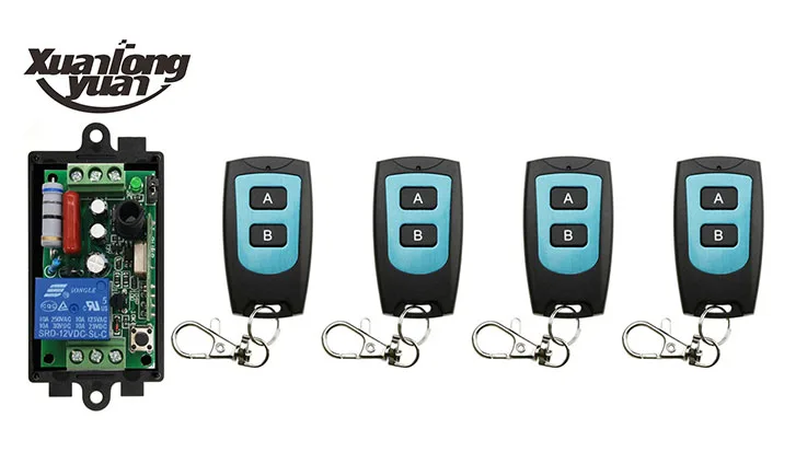 

xuanlongyuan AC220V 1CH Radio Controller RF Wireless Relay Remote Control Switch Transmitter+Receiver Garage Doors /window /lamp