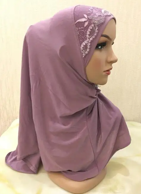 H1136a latest muslim hijab with lace on head,muslim scarf,free shipping
