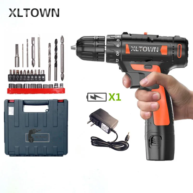 

XLTOWN 12V Cordless Electric Screwdriver with a box Lithium Battery Rechargeable Household Multifunction Mini Electric Drill