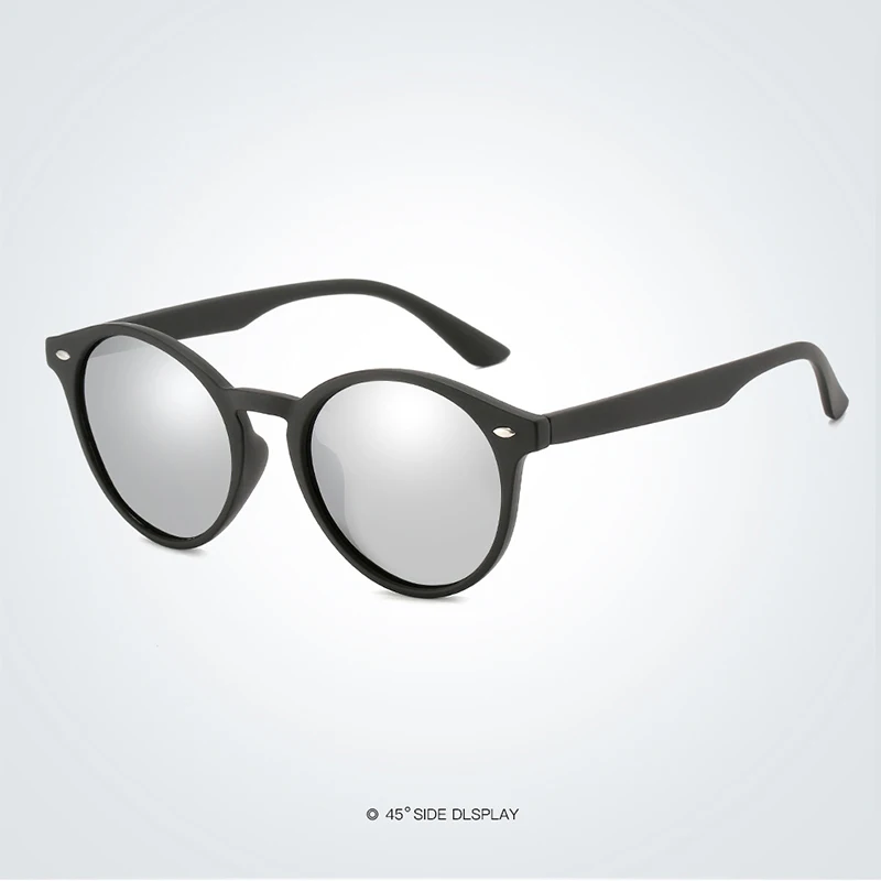 KEITHION Винтаж Ретро Поляризованные Для мужчин Wo Для мужчин s солнцезащитные очки круглые зеркальные солнцезащитные очки мода UV400 очки - Цвет линз: Silver mirror
