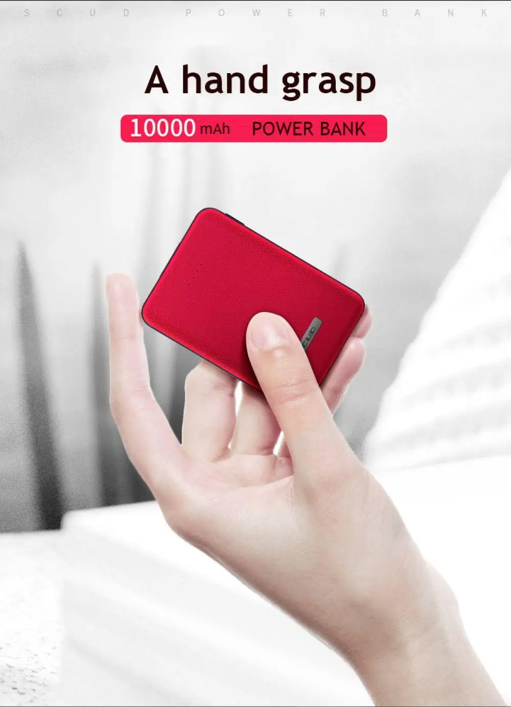 

Scud mini power bank 10000mAh smaller for xiaomi powerbank external battery small highspeed fast charger usb portable slim quick