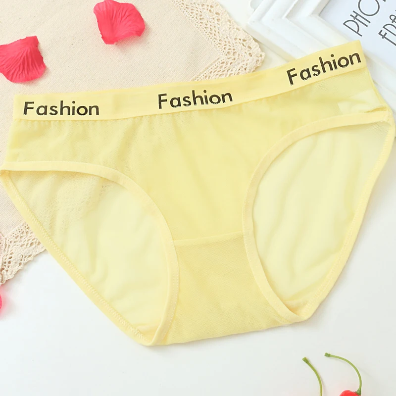 

L'bellagiovanna Summer Ultra-thin Panties Low Rise Transparent Panties Women Sexy Lingerie Underwear active mesh Briefs 5010T
