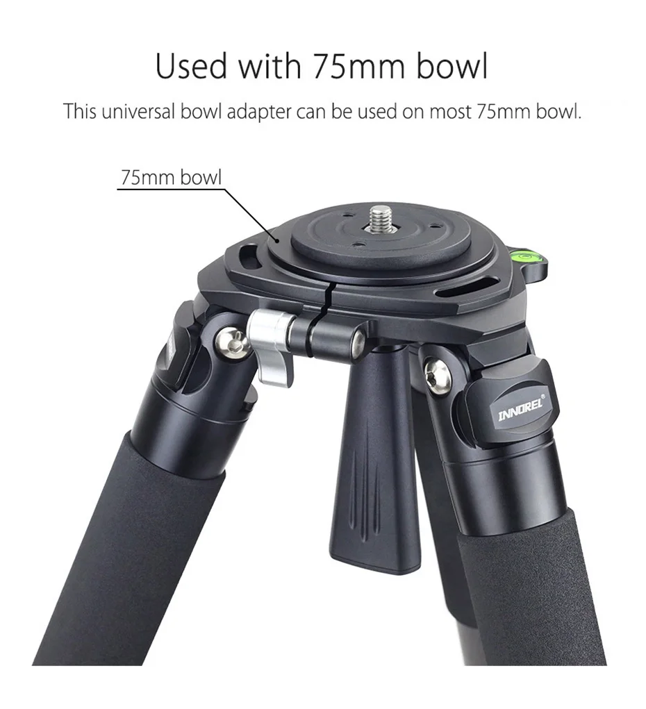 INNOREL BL75 75 мм Универсальная чаша-адаптер металлический полусферический Штатив для штатива с жидкой головкой DSLR камеры наивысшего качества