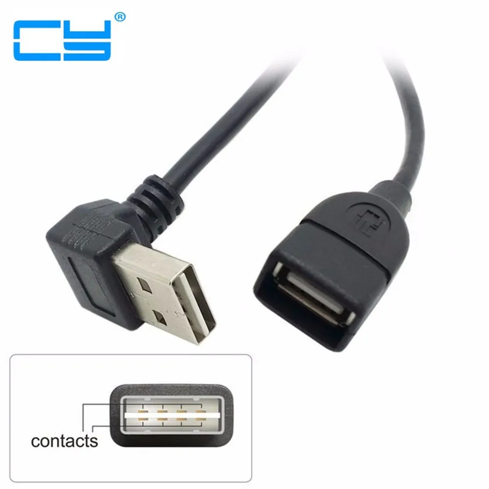 

Кабель-Удлинитель USB 2,0 «штырь-гнездо», угловой, 90 градусов, 100 см, 1 м