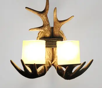 

Wall Lamp Retro Resin Deer Horn Lamps Home Decoration Luxurious Lighting Vintage Indoor Lighting Bedside For Home Luminaire