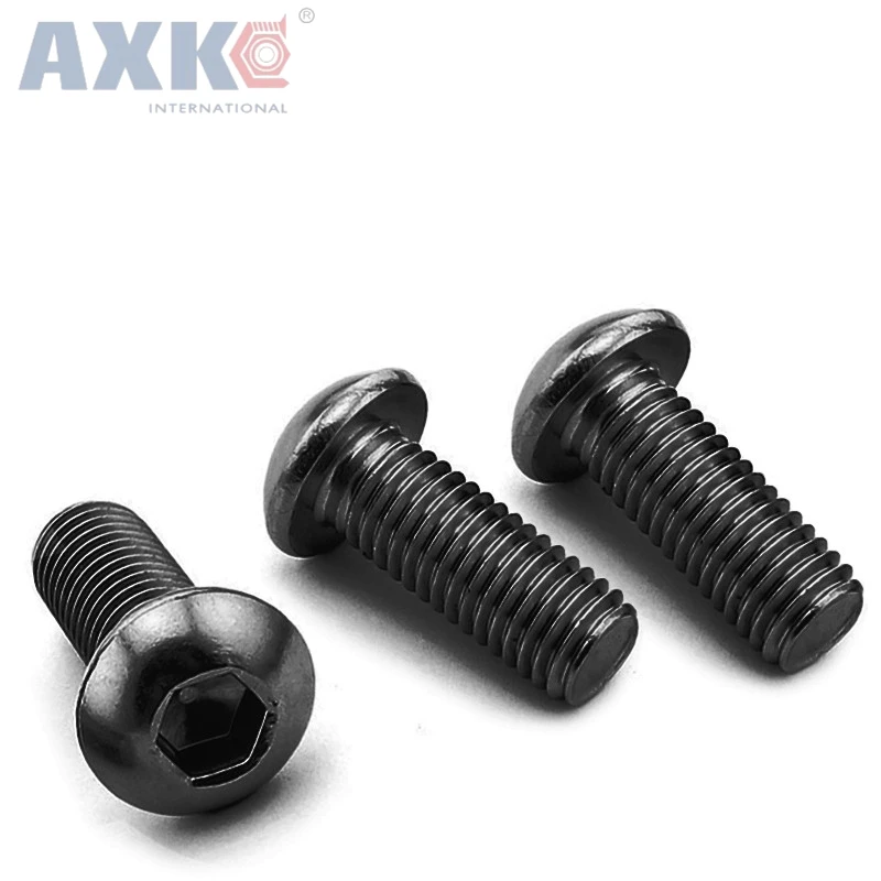 AXK 40 шт. M2 M3 M4 ISO7380 сплав Сталь 10 9 уровень черный шестигранником кнопку Колпачковая