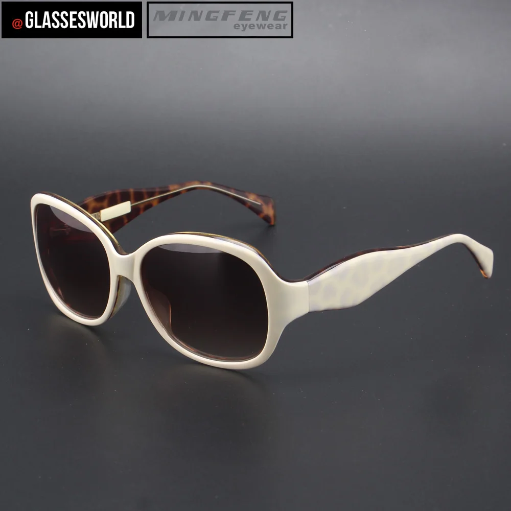 Fashion women white sunglasses with good quality acetate sun glasses