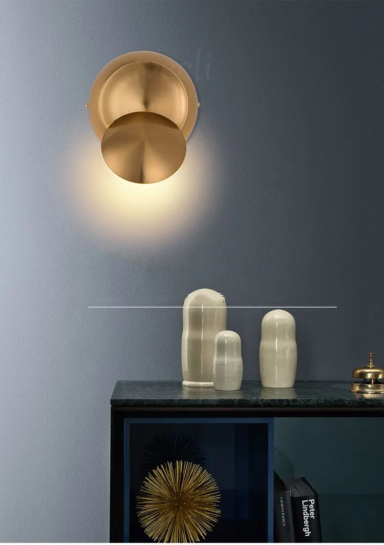Lâmpada de Parede Conduziu a Arandela Ouro Criativo Redondo Rotatable Cabeceira Lâmpada Parede Ac90-260v Moderno Quarto Sala Estar Corredor Interior 5 w Led 5 5 w led lâmpada de parede ouro