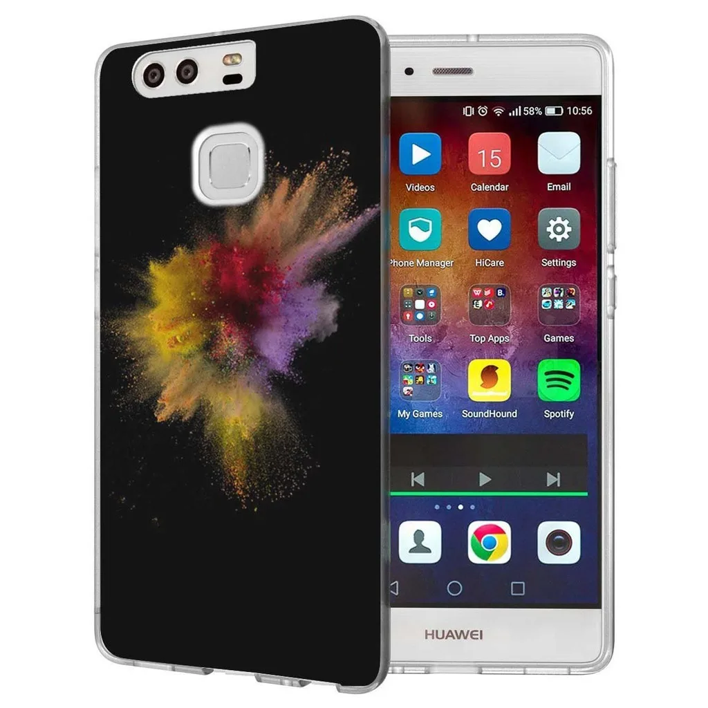 Чехол для Huawei P9 Lite (2016)/P8 (2016) художественный Рисунок со стразами Прозрачный мягкий