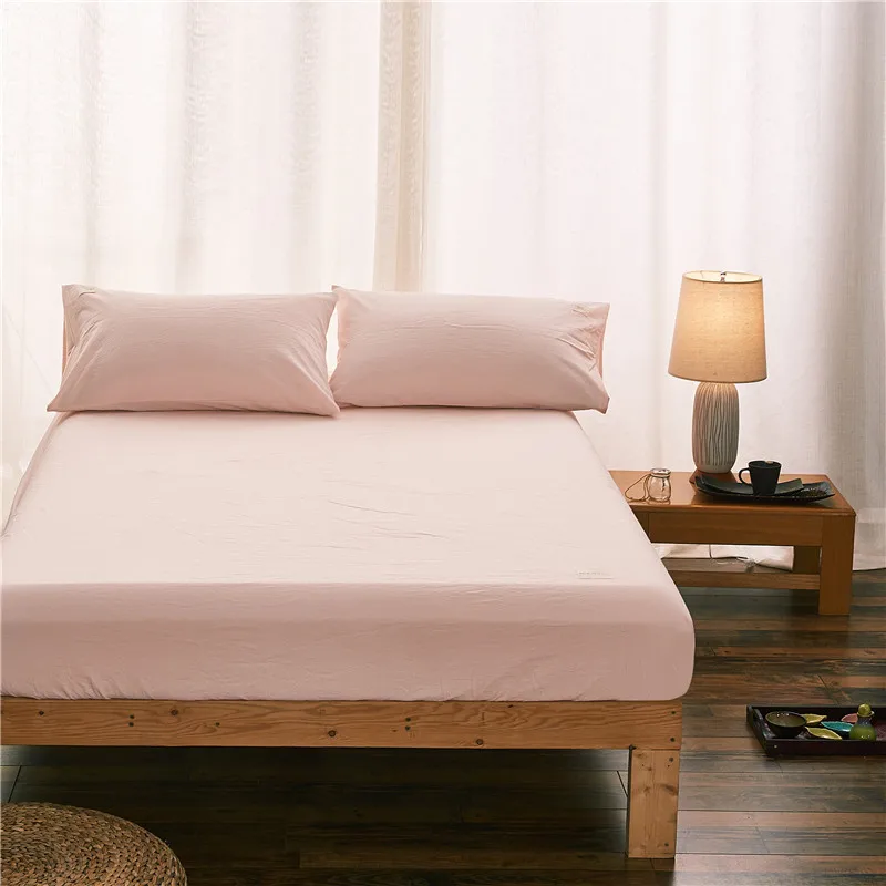 

Fashion Pink Girl Style 3Pcs Fitted Sheet Pillowcase Mattress Cover With The All-Around Elastic Band Hot Selling Bed Linens