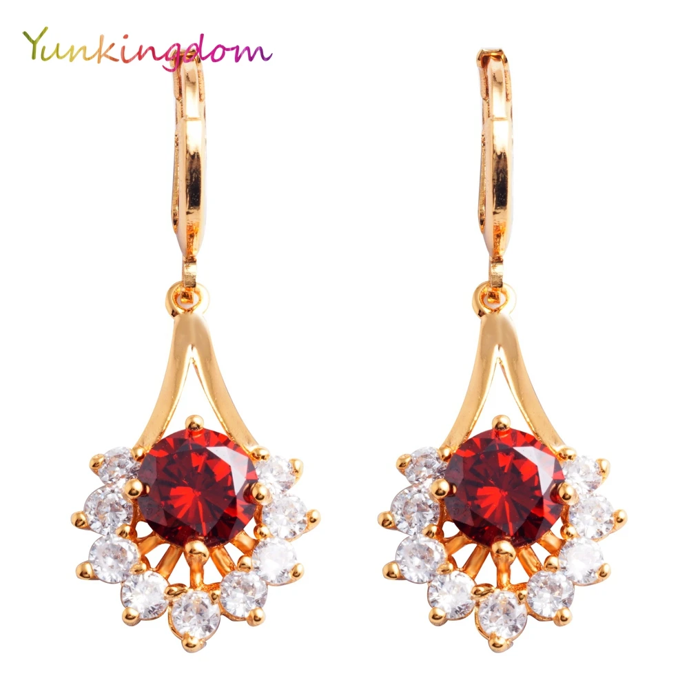 

Yunkingdom Fan-shaped Drop Earings For Women new Drop Earring cubic zirconia Jewelry