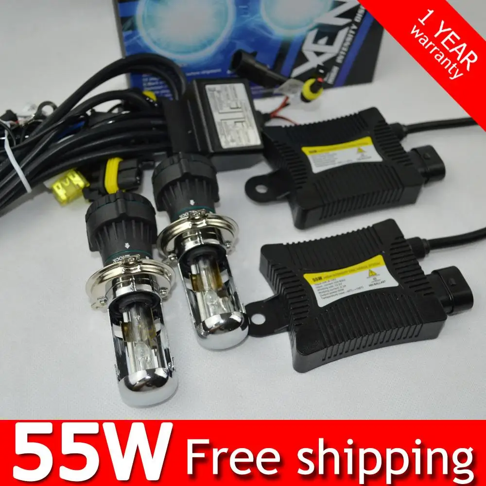 1set 55w H4 55W HID Hi lo Bixenon kit H4 flexible bi xenon h4 flexible high